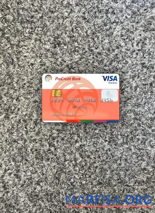 Realistic Moldova ProCredit Bank Visa Electron 1 photolook front example